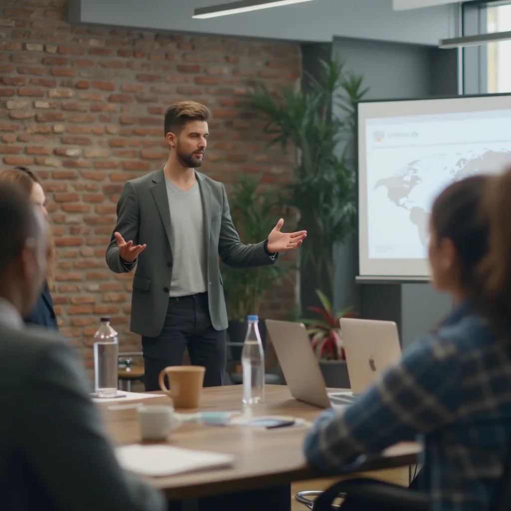 Personne donnant une formation à un groupe attentif