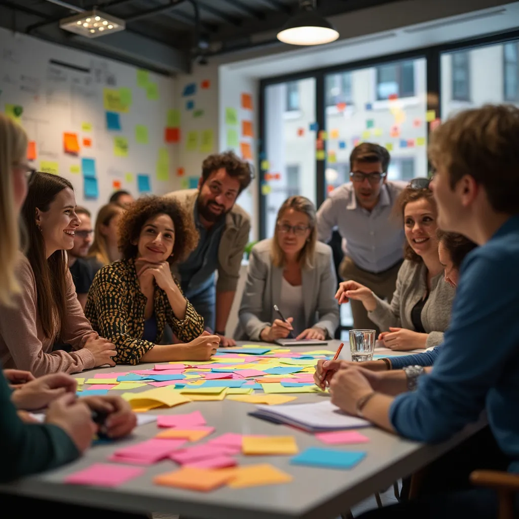 Groupe de personnes collaborant lors d'un atelier de développement personnel